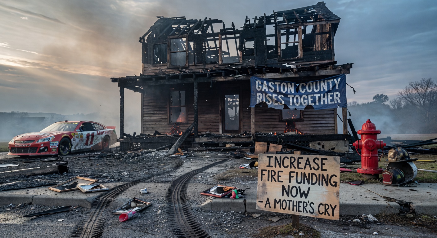 Mother of NASCAR driver Denny Hamlin urges Gaston County for increased fire department funding after fatal house fire
