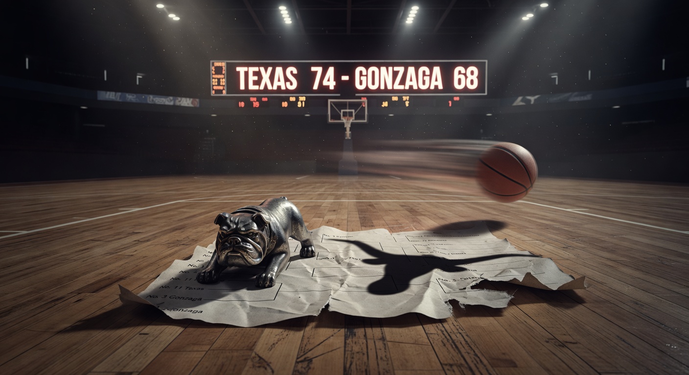 No. 11 seed Texas upsets No. 3 Gonzaga 74-68 in NCAA men's tournament second round