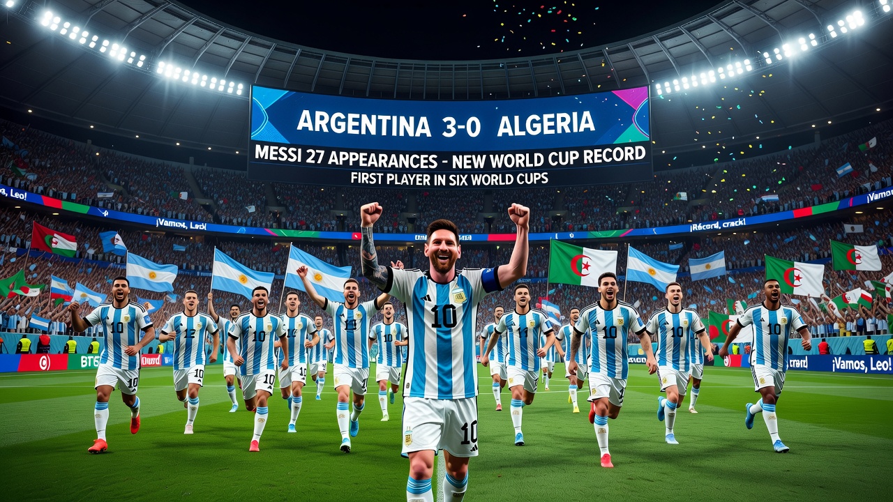 Messi Breaks World Cup Appearance Record With Hat-Trick Against Algeria